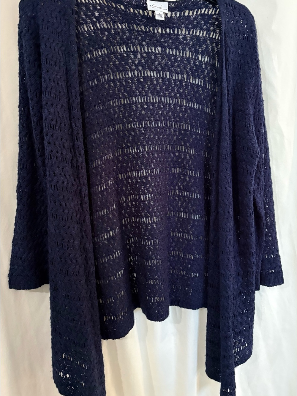 Kim Rogers Open-Knit Lightweight Cardigan Sweater